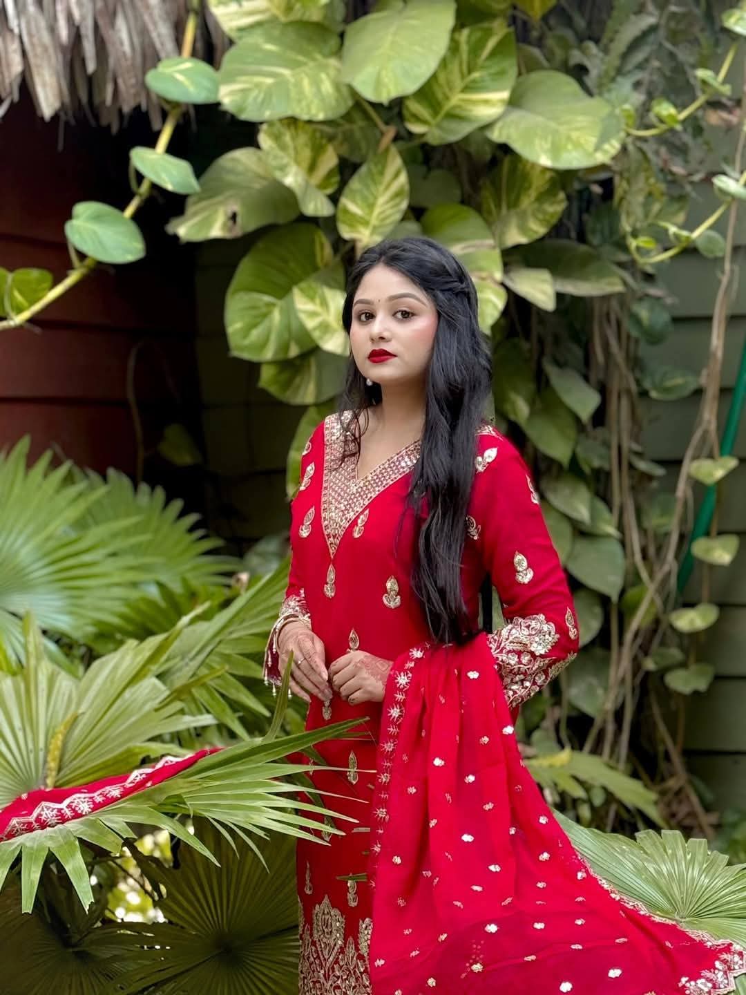 Indian fox Georgette three peace